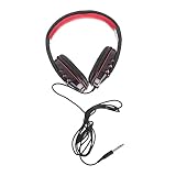 JOINPAYA E-Piano-Kopfhörer Studio-Kopfhörer kopfhörer bass Ear kopfhörer professionelle Kopfhörer e Piano Klavier Kabelgebundenes Studio-Headset Kopfhörer aufnehmen auf Ohrhörer Leder rot