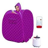 Mobile Mini Dampfsauna, 1000W Heimsauna mit Fernbedienung, 9 Temperaturstufen, 5-95 Min Timer Funktion, Faltbare Saunakabine mit 3L Dampferzeuger, Mobile Sauna Spa Fördern Sie Die Durchblutung