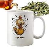 Generisch Hühnertasse | 350ml Keramik Becher für Getränke,Teebecher Mit Henkel - Für Frauen Kaffee Tee Milch Wasser Heißgetränk Zuhause