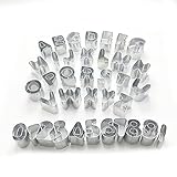 Dcfbkl 37 Stück Kuchenform 3D Zahlen Buchstaben Form Kuchenform Backutensilien Geburtstag Party Gebäck Werkzeuge Pressbar Cutter Backen Geschenk Cutter Formen