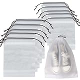 Mokaskaidj Schuhbeutel, 10 Stück Schuhbeutel mit Zugband PE Schuhtasche 40x30cm, Multifunktionale Aufbewahrungstasche Stiefeltasche Schuhsack, Schuhtaschen Water-Repellent Schuhtasche Reise Shoe Bag