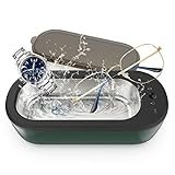 Aparatoo Ultraschallreiniger, 45000Hz mit 4 Modi Ultraschallreinigungsgerät Brille, 300Ml Ultraschallbad Ultraschallgerät für Brillen, Uhren, Ringen, Halsketten, Green1