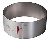 Lares Tortenring Verstellbar mit Klemmhebel Edelstahl | Skala | 18–30 cm | Made in Germany | 10 cm hoch | Verstellbarer Kuchenring rund | Spülmaschinengeeignet