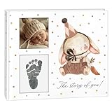 Babybuch Andenken für Neugeborene erste 5 Jahre, Baby Erinnerungsbuch mit 24 monatlichen Meilensteinaufklebern, Erinnerungsbuch & Baby-Fotoalbum von der Schwangerschaft bis zum Alter 5,