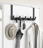 KitchLife Türhaken mit verlängerten Armen für einfache Verwendung durch Frauen, Badezimmer-Handtuchhalter, Organisation, 1 Stück, Schwarz