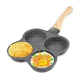 Pfannkuchenpfanne, Spiegelei Burger Pfanne mit Griff, 4 Eier Pancake Bratpfanne, Antihaft Spiegelei Pfanne, 4 Löchern Crepepfanne für Frühstück Eier, Küchenutensilien Burger Augenpfanne