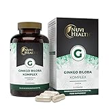 Ginkgo Biloba Komplex 6000 - 365 Kapseln - Premium Spezial Extrakt: Mit 24% Flavonoglykoside + 6% Terpenlactone + Cholin + B-Vitamine - Laborgeprüft - Vegan - Hochdosiert