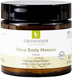 GREENDOOR Körperbutter Cocos, Bodymousse 200ml mit BIO Sheabutter, echter BIO Kokosnuss, rein natürliche Body-Butter, Naturkosmetik Haut-Pflege Körper-Creme Natur, im Braunglas-Tiegel