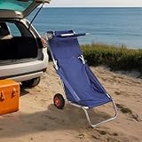 Strandwagen mit Rädern Tragbar Klappbar, Xichuzi Transportwagen, Bollerwagen Faltbar, Transportwagen, Gartenwagen, Blau