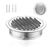 Lüftungsgitter,Lüftungsgitter Rund 80mm,Mit 2 Schrauben und 2 Füllern,Edelstahl Abluftgitter,Mit Lnsektenschutz Abluftauslasshaube,für Garagenbelüftung,Küchen und Bäder Luftauslass