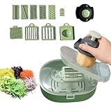 YRTUOP Gemüseschneider, Kartoffelschneider Gemüsezerkleinerer Küchenhelfer Käsehobel mit Auffangbehälter für Karotte Zwiebel Tomate Gurke Obst, Für Haushalt Camping Wohnung Restaurant