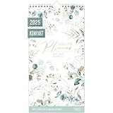 Häfft® Familienplaner 2025 Kompakt mit 4 Spalten 'Blattgold' 16,5 x 32,5 cm - Wandkalender Familienkalender für 12 Monate Jan bis Dez 25 - nachhaltig & klimafreundlich