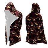 Herren Cardigan Strickjacke mit Cartoon Halloween Druck stylischer Leichter Pullover vielseitig bequem für Freizeit Anlässe (Red, L)