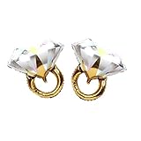 Toyvian 2 STÜCKE Diamant Ring Ballons Ring Form Folienballons Romantische Hochzeit Brautdusche Jubiläum Verlobungsfeier Dekoration-Große Größe (Golden)