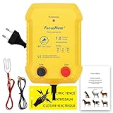 FenceMate 230V Weidezaungerät 1 Joule Output für 4 bis 20 km, niedrige Impedanz Spitzenspannung 10kV für Geflügel, Vieh, Hobbytiere, Haustiere, Steuergerät zum Schutz von Gärten und Grundstücken