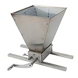 ACROSSPART 4L Manuelle Getreidemühle Mohnmühle Schrotmühle Malzmühle Kornmühle Kaffeemühle mit Triche Adjustable Roller Distance Haferquetsche Home Brew Mill Silber