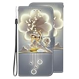 VQWQ Handyhülle Kompatibel mit Samsung Galaxy Note 8 - Blumen Druck Schlüsselband Schutzhülle Leder Tasche Flip Klapphülle Metallknopf Karten-Slot Wallet Cover für Galaxy Note 8 [XT02] -Sunflower