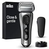 Braun Series 8 Rasierer Herren Elektrisch mit 4+1 Scherkopf, Elektrorasierer, Präzisions-Langhaarschneider, Ladestation, 60 Min Laufzeit, Wet & Dry, Made in Germany, 8517s, silber