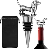 LULLEA Dackel Geschenke, Dackel Weinflaschenverschluss, Dackel Deko Geburtstagsgeschenk Weingeschenke für Männer Papa Frauen, Weinverschlüsse für Wein Champagner, Dackel Weihnachtsschmuck