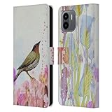 Head Case Designs Offizielle Sylvie Demers Verträumt Voegel 3 Leder Brieftaschen Handyhülle Hülle Huelle kompatibel mit Xiaomi Redmi A2