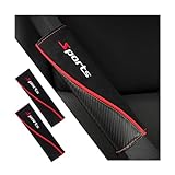 Adunsiaoto 2 Stück Leder Auto Sicherheit Sicherheitsgurt Abdeckung Pads, Auto Sicherheitsgurt Abdeckung Carbon Fiber Leder Schutz, Auto-Sicherheitsgurt-Pads(Sports)