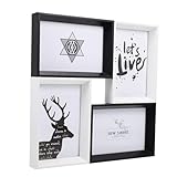 DOITOOL Kombinierter 4 Öffnungen Bilderrahmen aus Sicherem Material Wand und Tischrahmen für Wohn und Restaurantdekoration Ein Stück Collage Fotorahmen