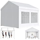 JUMMICO Pavillon Partyzelt 3x4 Wasserdicht Stabil Gartenzelt UV Schutz 50+ Zelt 170g PE Plane Festzelt Bierzelt Gartenpavillon für Garten, Party, Festival, Hochzeit, weiß