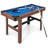 DREAMADE Mini Billardtisch mit Zubehör für Erwachsene & Kinder, Tischspiel Pool-Billardtische Tischbillard, Billiard Tisch 122 x 61 x 76 cm (Blau)