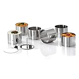 chg 3405-00 Dessert- Speiseringset, 8-TLG, hochwertiger Edelstahl-rostfrei in Profiqualität (6 Dessertringe d = 7,5 cm, Höhe: 5,5 cm 1 Stamper 1 Heber), Silber