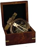 Großer und schwerer Peilkompass, mit Holzbox, TRINIDAD