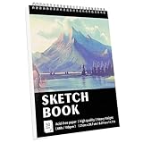 KINSPORY Skizzenbuch A4, 50 Blatt / 100 Seiten, 100 g/m², Spiralgebundenes Zeichenblock für Kinder, Künstler für Zeichnungen und Skizzen, Mal- und Schreibblock für Erwachsene, Mädchen und Jungen