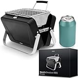 MikaMax – Die kleinste BBQ der Welt – Klappbarer Mini-Grill für Camping, Strand, Picknick & Festivals – Kompakter Holzkohlegrill für Outdoor & Reisen