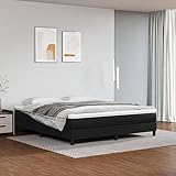 Tidyard Boxspringbett Bettrahmen Jugendbett mit Lattenrost Bett mit Kopfteil Gästebett Polsterbett Schlafzimmerbett Designerbett Doppelbett/Einzelbett Hotelbett Schwarz 180x200 cm Kunstleder