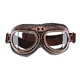 MUXSAM 1Stück Schutzbrillen Sonnenbrille Vintage Motorradbrille Fliegerbrille für Fahrrad Skibrillen Vintage Motorräder Brille für ATV Bike,Durchsichtig