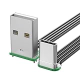 PEVive USB auf USB-Stecker auf Stecker, 10 W, weiches flaches Kabel, USB 2.0, 480 Mbps, Datenübertragungskabel für Tablets