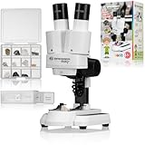 Bresser Junior Stereo 3D Mikroskop ICD-Pro mit 20x und 50x Vergrößerung für Kinder und Erwachsene für die Beobachtung von Steinen, Münzen, Insekten und vielem mehr, 20x / 50x