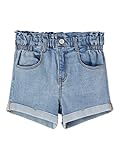 name it Mädchen NKFBELLA DNMTAZZA HW NOOS Jeans-Shorts, Light Blue Denim, 104