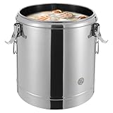 30L Profi Gastro Edelstahl Transport Thermobehälter Edelstahl Frühstücks Suppentopf mit Seitlichen Tragegriffen und Deckel mit Gummiring Spannverschluss für Schulkantinen Hotels Warme Gerichte Reis 34
