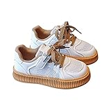 Mädchen-Schuhe, Keks-Sneaker, Netzschuhe, lässige Kinderschuhe, atmungsaktive Boardschuhe für Kleinkinder, kleine/große Kinder, Kleinkinder, Mädchen, Tennisschuhe, Größe 3, khaki, 34 EU