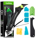 Silikonentferner Silikon Abzieher Silikonentferner Werkzeug Set 5 in 1 Stainless Steel Fugenmesser 6 Auswechselbar Silikonpads Dichtungsdüse ​für Küche Bad Boden Spüle Fenster Abdichtung