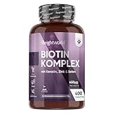 Biotin Komplex mit Keratin 25mg, Selen, Zink - 400 vegane Tabletten - 1+ Jahre Vorrat - Biotin trägt zur Erhaltung normaler Haare bei (EFSA) - Frei von Magnesiumstearat - WeightWorld