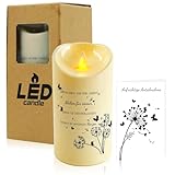 TaimeiMao LED Trauerkerzen, LED Grabkerze mit Trauerkarte, Outdoor Wasserdichte Flammenlose Kerze, Grablicht, Gedenkkerze für Verstorbene, Trauergeschenk