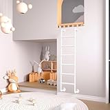 Industrielle Leiter aus weißem Metall für Etagenbetten, Wandmontage, Notausstieg und Mehrzweck-Anlegeleiter für Wohnheim, Bibliothek, Wohnmobil, universelle Kletterleiter (131 cm)