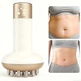 Lymphdrainage Massagegerät & Anti Cellulite Massage, SINZONeu® Wiederaufladbare Körper Massagegerät mit Wärme, Rotlicht, Vibration für Beine, Arme, Bauch，Blassgelb