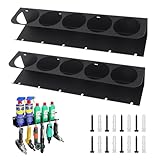 BONJUME Dosenhalter, 2 Stück Sprühflaschenregal Dosenhalter Wandregal Aufbewahrungsregal Spraydosenhalter Werkstatt Halterung für Spraydosen Sprühdosenhalter 5 Schlitzen für Garage Geschäft Zuhause