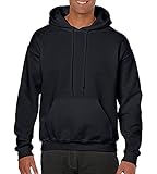 GILDAN Herren Adult 50/50 Cotton/Poly. Hooded Sweat Sweatshirt, Schwarz (Black), X-Large (Herstellergröße: XL)
