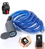 eLinkSmart Fingerabdruck-Kabelschloss, 1,2 m lang, strapazierfähig, Anti-Diebstahl-Fahrradschloss, wetterfest, schlüssellos, digital, elektronisch, biometrisch, Bluetooth, Smart-Schloss für Fahrrad,