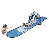Jilong Ice Breaker Water Slide 500x95 cm Wasserrutschbahn mit Surfboard Wasserrutsche Wasserbahn Rutschbahn inkl. Wassersprüher Sprühfunktion zum Anschluß an Gartenschlauch