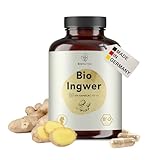 BIONUTRA® Bio Ingwer-Kapseln hochdosiert, 1300 mg Tagesdosis, rückstandskontrolliert, deutsche Herstellung, vegan, laktose- & glutenfrei, ohne Zusätze, Ingwer Bio Kapsel, 270 Stück x 650 mg