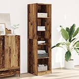 IBUQDDV Kleiderschrank Altholz-Optik 50x50x200 cm Holzwerkstoff Flurschrank mit 5 Fächern Stauraum Garderobe für Kleidung Mützen Handschuhe Langlebig Robust Feuchtigkeitsbeständig